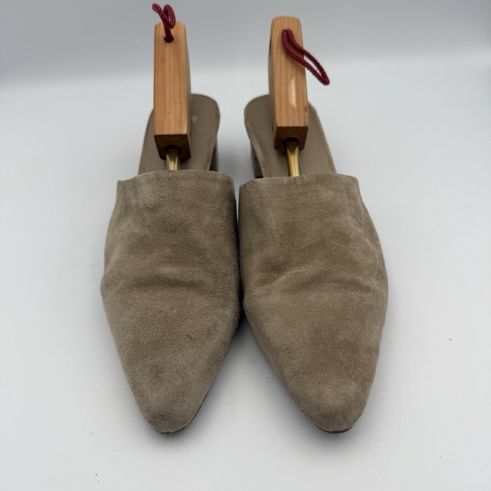 Splendid Liza Suede Pointed Mule‎ Heel Women's Beige Ermine In Size 8M Slip On